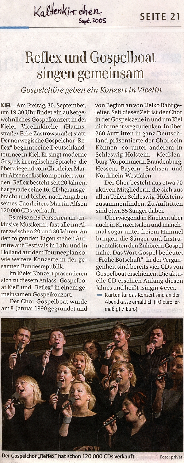 30.9.2005 KaltenkirchenReflex Ankuendigung 600